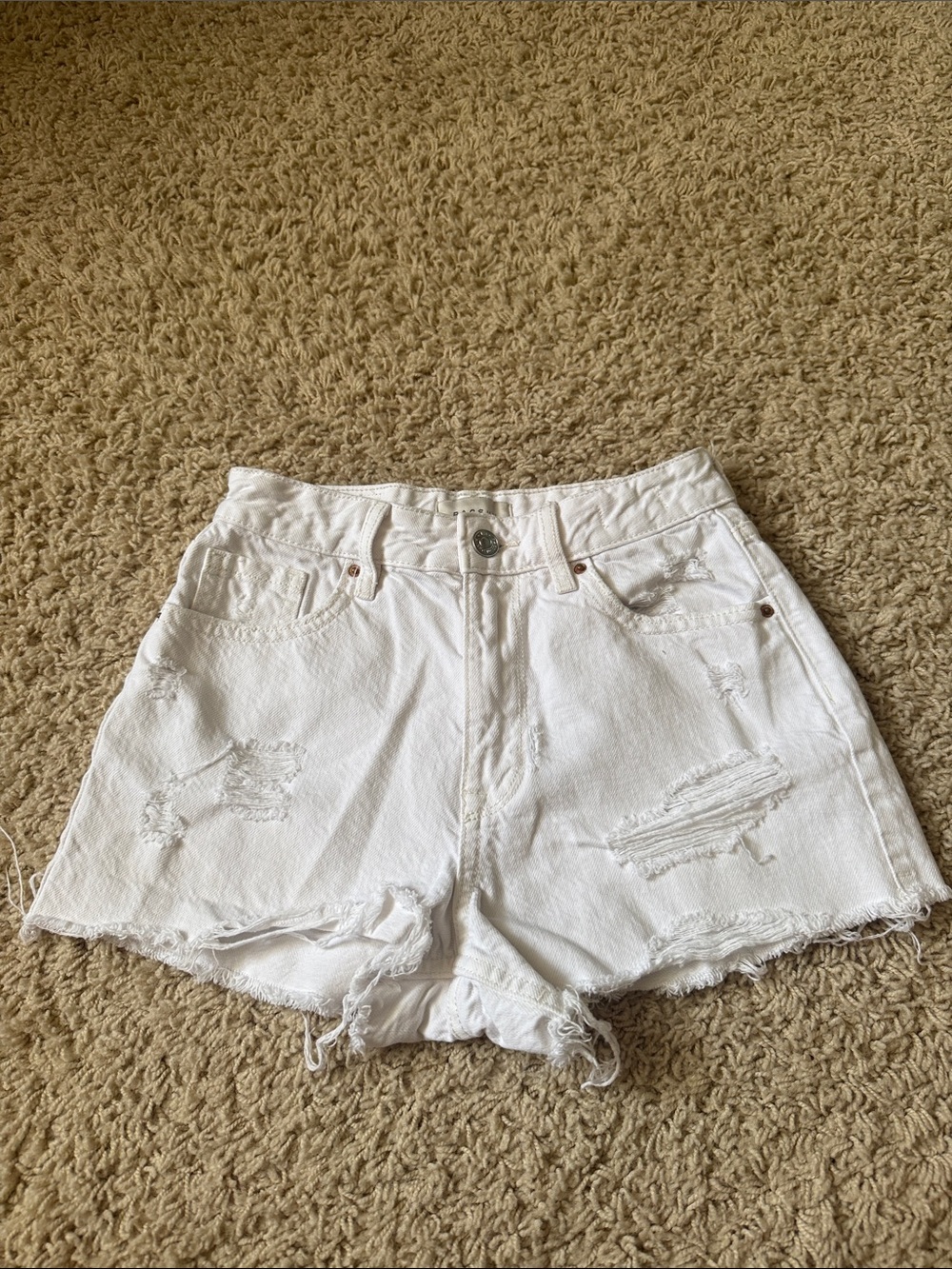 PacSun white jean shorts